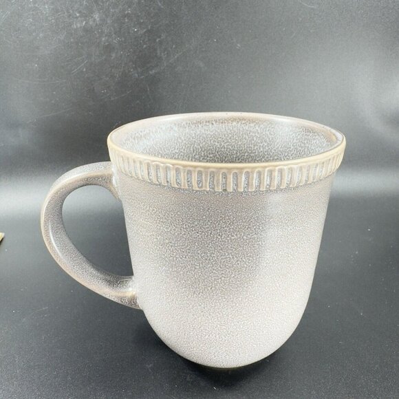 Pier 1 Easton Charcoal Gray Stoneware Coffee Mug Cup Set 2 Mugs Cups Ceramic - Picture 9 of 11